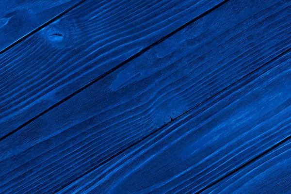 Blaue Holzstruktur, leerer Holzhintergrund, rissige Oberfläche. — Stockfoto
