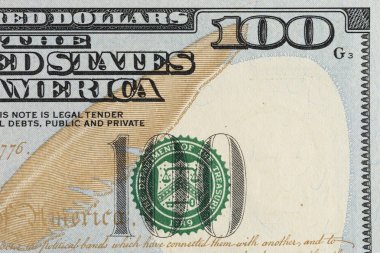 Portre fotoğraf 100 dolarlık banknotun. 