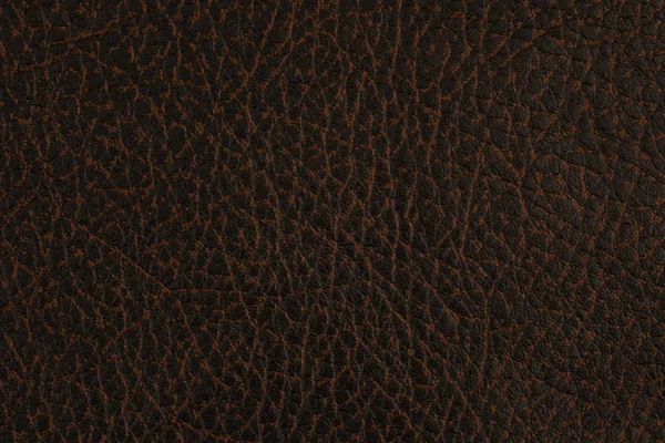 Natürliche dunkle Leder abstrakten Hintergrund detaillierte Nahaufnahme. — Stockfoto