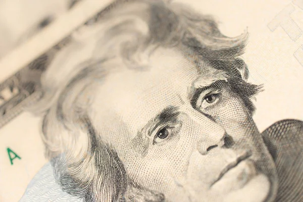 Closeup American money twenty dollar bill. — Stock Photo, Image