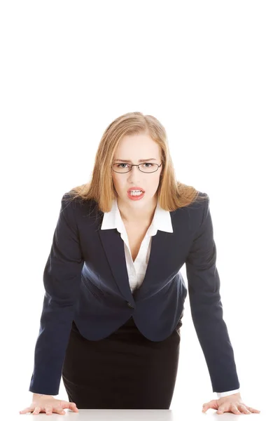 Angry and furious business woman. Royalty Free Stock Photos