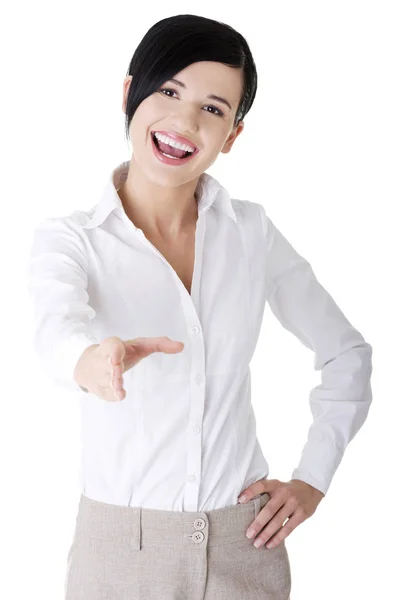 A businesswoman about to shake hands. — Stock Photo, Image