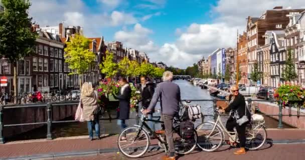 Time lapse video van het verkeer over de brug van Amsterdam — Stockvideo