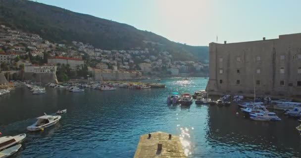 Barche in porto, Dubrovnik — Video Stock