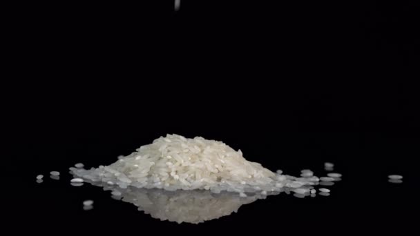 Grain of rice on black — Stock Video