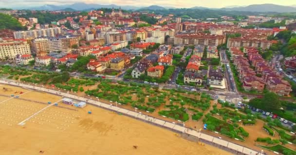 Pantai di San Sebastian, Spanyol — Stok Video