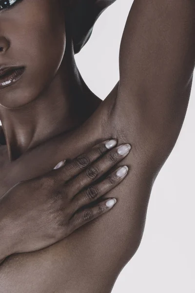 Smooth armpit of black woman — Stock Photo, Image