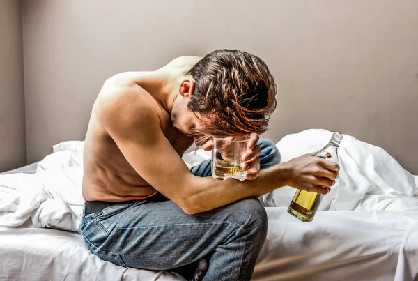 Problema de adicción al alcohol — Foto de Stock