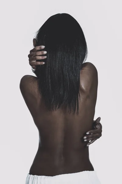 Zadní strana černá žena sexy — Stock fotografie