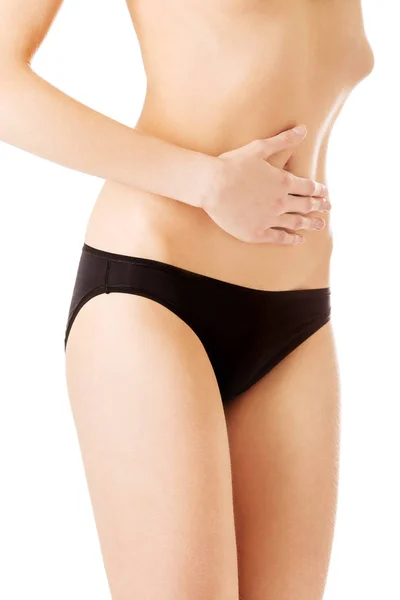 Emaciated womans belly — Stock Photo, Image