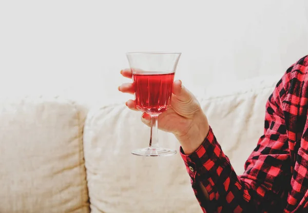 Relax with glass of wine — Stock Photo, Image