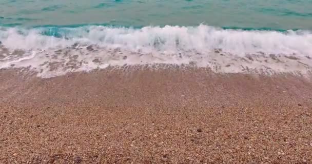 Onda suave en la playa de guijarros — Vídeo de stock