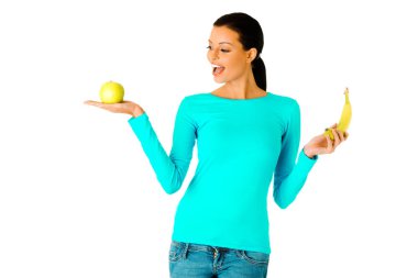 Kadın diyet apple ile