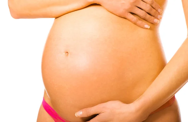 Embarazadas vientre mujer — Foto de Stock