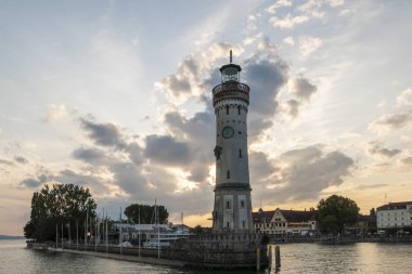 Lindau 'da, Constance Gölü, Almanya' da deniz feneri