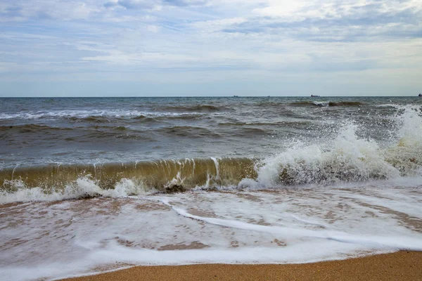 Piękna Plaża Morze Surf Seascape Lato — Zdjęcie stockowe