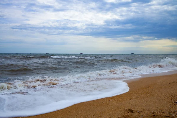 Piękna Plaża Morze Surf Seascape Lato — Zdjęcie stockowe