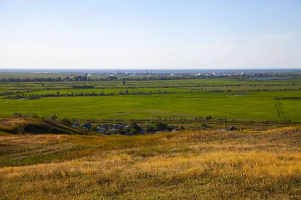 Belle Vue Sur Vallée Sud Des Prairies Infinies Mer Loin — Photo