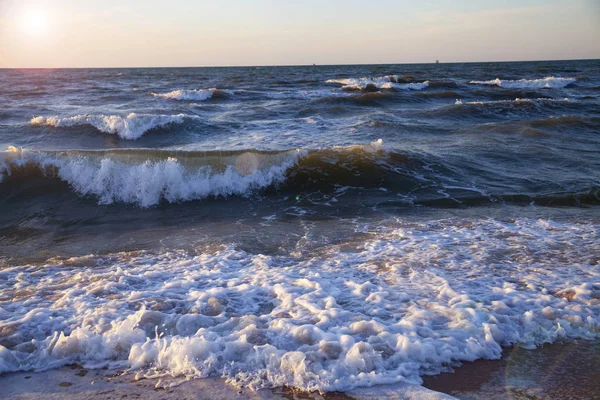 Piękna Plaża Morze Surf Seascape Lato — Zdjęcie stockowe