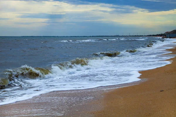 Piękna Plaża Morze Surf Seascape Lato — Zdjęcie stockowe