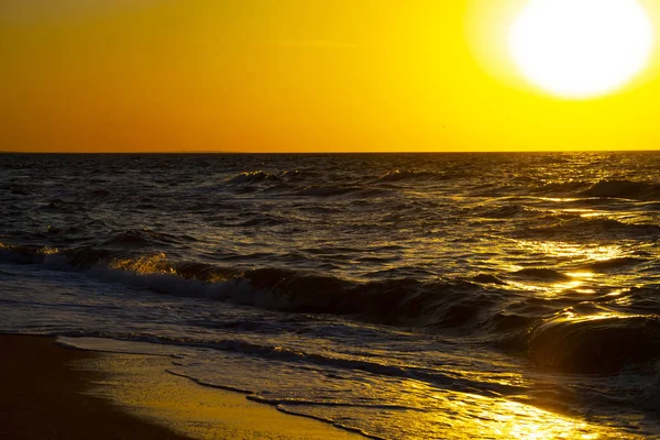 Piękne Morze Zachodzie Słońca Seascape — Zdjęcie stockowe