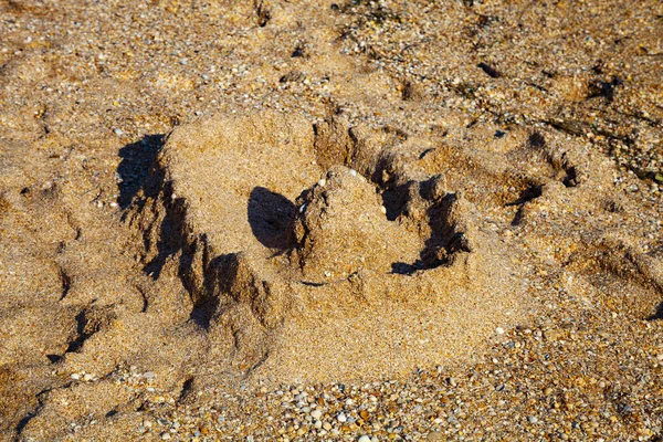 Mooi Strand Zee Surf Zomer Zeegezicht Kasteel Het Zand Tegen — Stockfoto