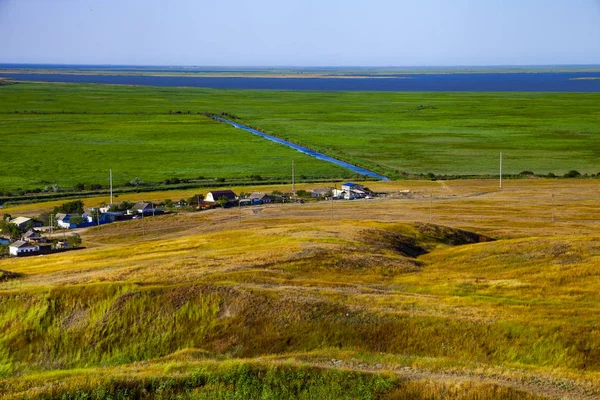 Schöne Aussicht Auf Das Südtal Endlose Wiesen Und Das Meer — Stockfoto