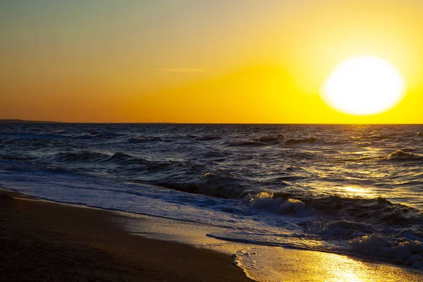 Piękne Morze Zachodzie Słońca Seascape — Zdjęcie stockowe