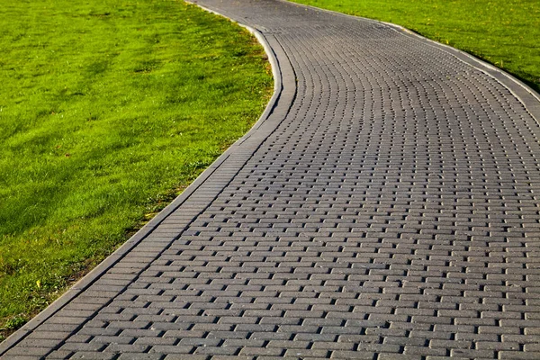 Steinstien Parken Den Grønne Plenen Vakker Sommerpark Fotturer – stockfoto