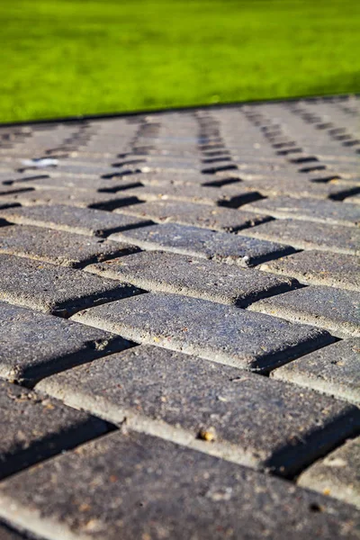 Stone Path Park Green Lawn Beautiful Summer City Park Walking — Stock Photo, Image