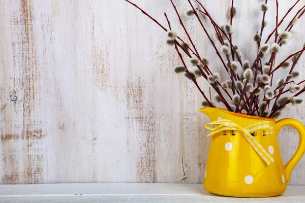 Stillleben Mit Weidenzweigen Einer Vase Palmsonntag — Stockfoto