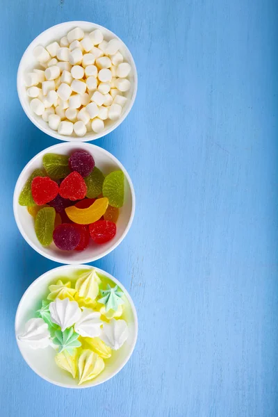 Meringue,marmalade and marshmallow — Stock Photo, Image