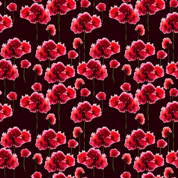 Patrón Sin Costuras Con Flores Ilustración Acuarela —  Fotos de Stock
