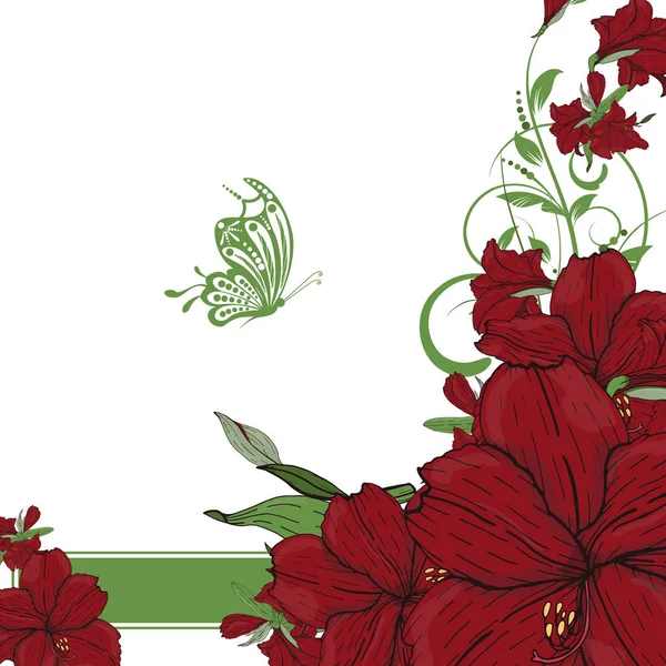 Invitation de fleurs vectorielles, enregistrez la carte de date — Image vectorielle