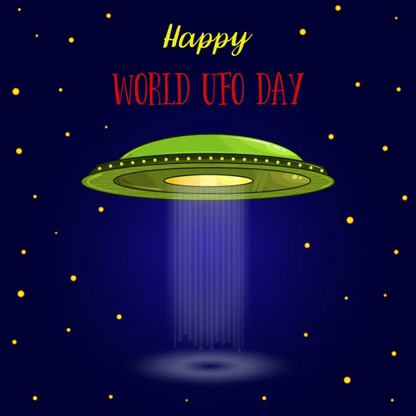 Ufo világnapja. UFO kártya vectr illusztráció. — Stock Vector