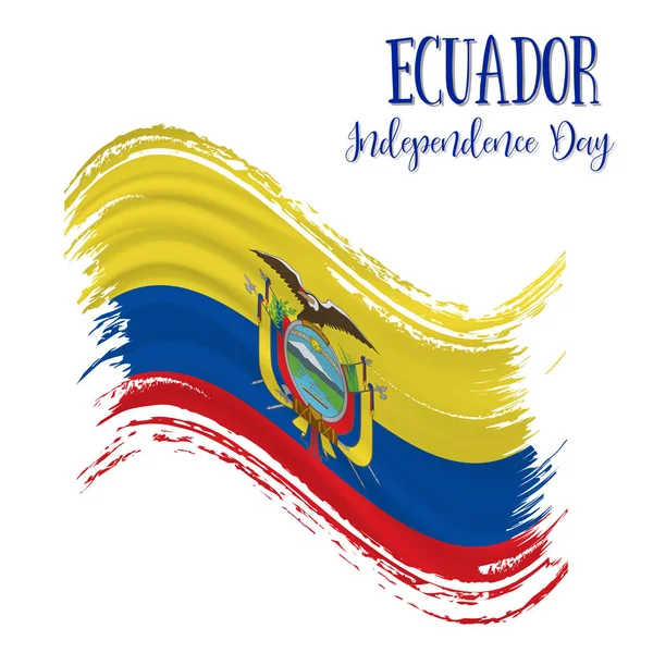 10 de agosto, Ecuador Fondo Día de la Independencia — Vector de stock