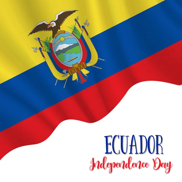10 de agosto, Ecuador Fondo Día de la Independencia — Vector de stock