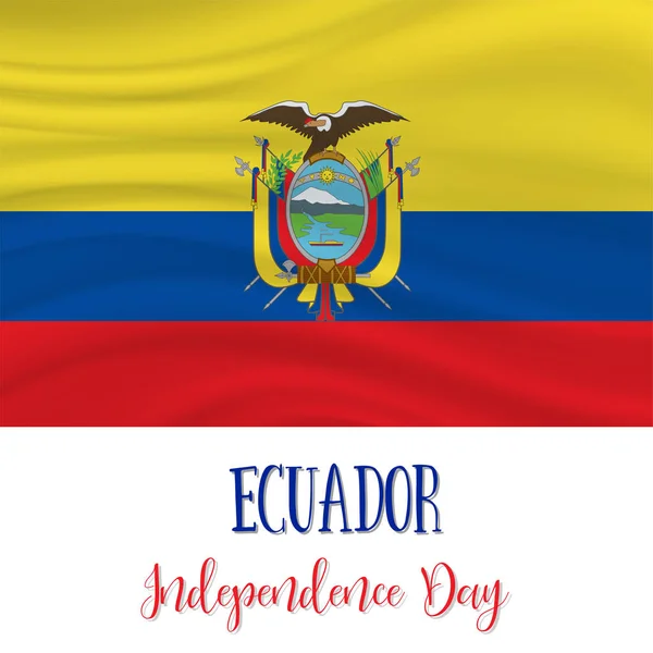 10 de agosto, Ecuador Fondo Día de la Independencia — Vector de stock