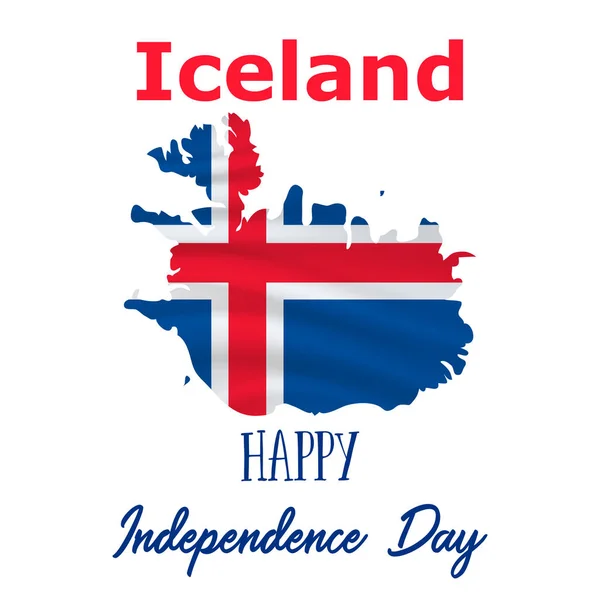 1 December, de dag van de onafhankelijkheid van IJsland — Stockvector