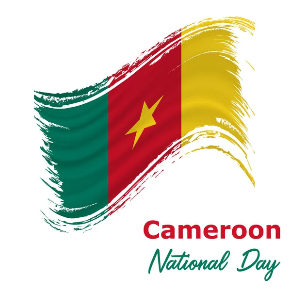 1 Ocak. Kamerun bağımsızlık günü arka plan — Stok Vektör
