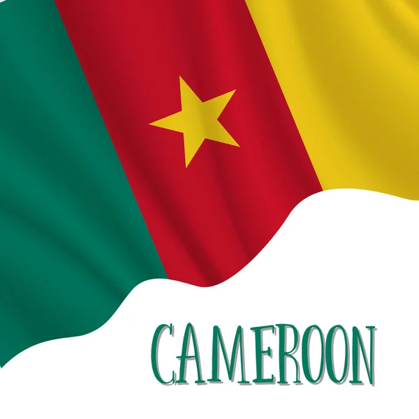 Januar Kamerun Unabhängigkeitstag Hintergrund Nationalflagge Farbe Thema Festbanner Mit Wehender — Stockvektor