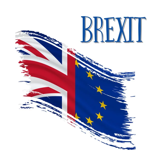 Brexit, integetett zászló koncepció — Stock Vector