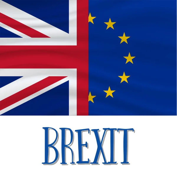 Brexit, 흔들며 깃발 개념 벡터 그래픽