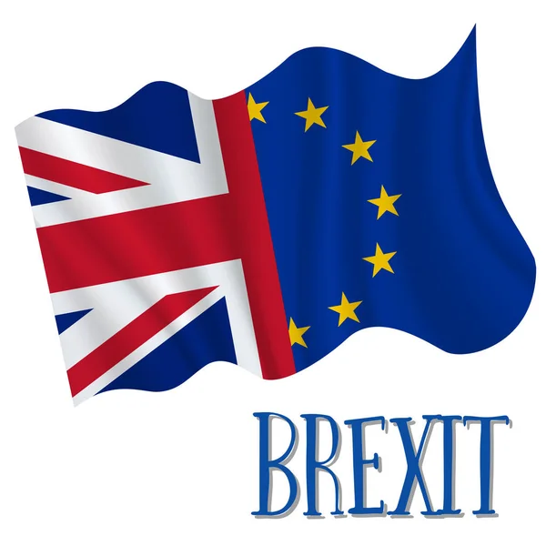 Brexit, integetett zászló koncepció — Stock Vector