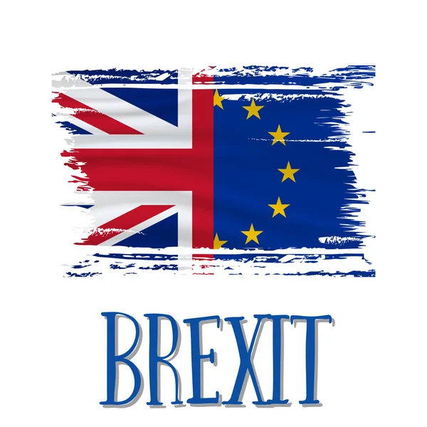 Концепция Брексита, размахивания флагами Лицензионные Стоковые Иллюстрации