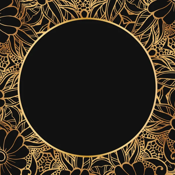 Round floral border frame silhouettes. Can be used for decoration and design photo frame, menu, card, scrapbook, album. Vector Illustration. Vector Graphics