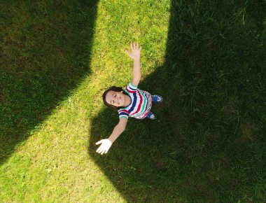 Çocuk portre hava Üstten Görünüm