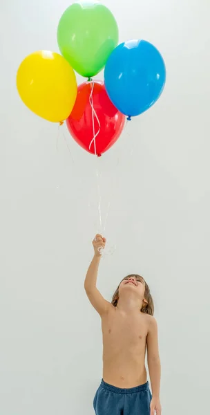 Erkek balon bir demet zevk Stok Fotoğraf