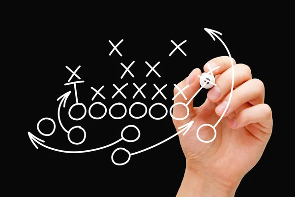 Coach Drawing American Football Rugby Game Plan Strategy Tactics White — Stock Photo, Image