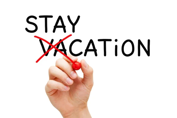 Staycation No casa de vacaciones Concepto de vacaciones — Foto de Stock